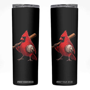 Cardinals Baseball Player Skinny Tumbler Retro STL Redbird Fan Bird Mascot Baseball TS10 Black Print Your Wear