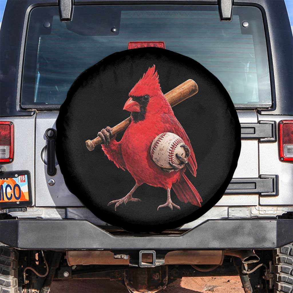 Cardinals Baseball Player Spare Tire Cover Retro STL Redbird Fan Bird Mascot Baseball TS10 No hole Black Print Your Wear