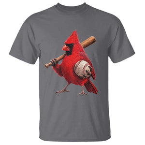 Cardinals Baseball Player T Shirt Retro STL Redbird Fan Bird Mascot Baseball TS10 Charcoal Print Your Wear