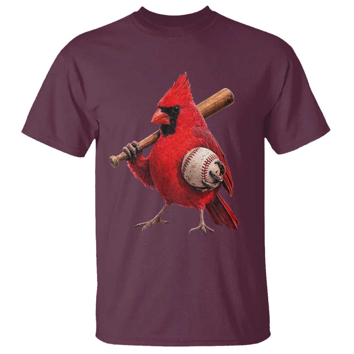 Cardinals Baseball Player T Shirt Retro STL Redbird Fan Bird Mascot Baseball TS10 Maroon Print Your Wear