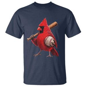 Cardinals Baseball Player T Shirt Retro STL Redbird Fan Bird Mascot Baseball TS10 Navy Print Your Wear