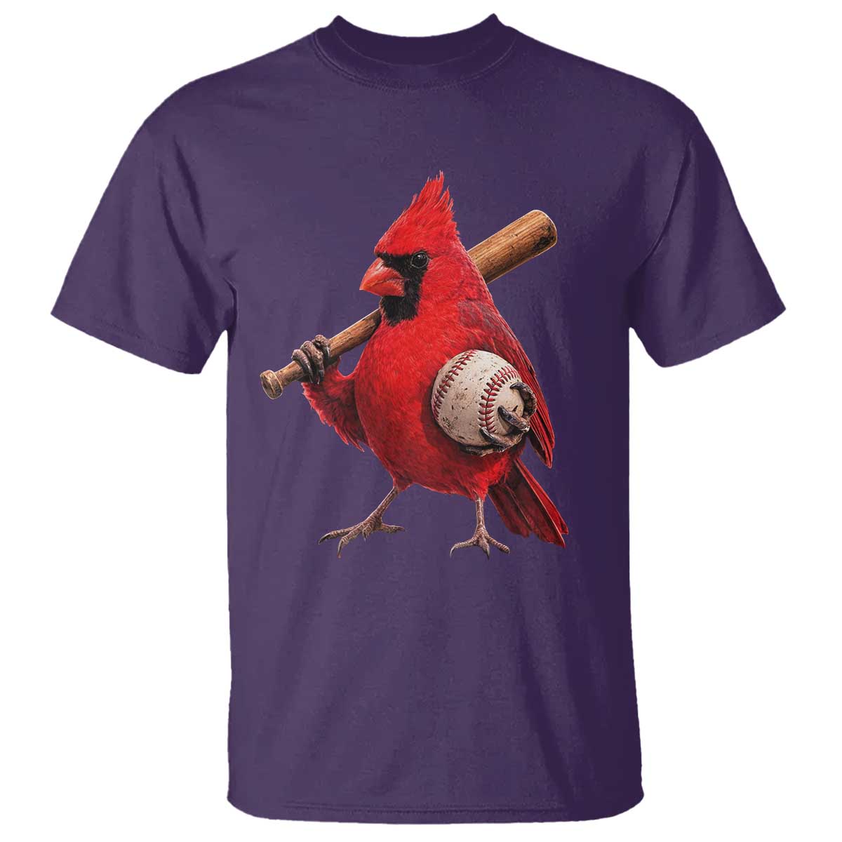Cardinals Baseball Player T Shirt Retro STL Redbird Fan Bird Mascot Baseball TS10 Purple Print Your Wear