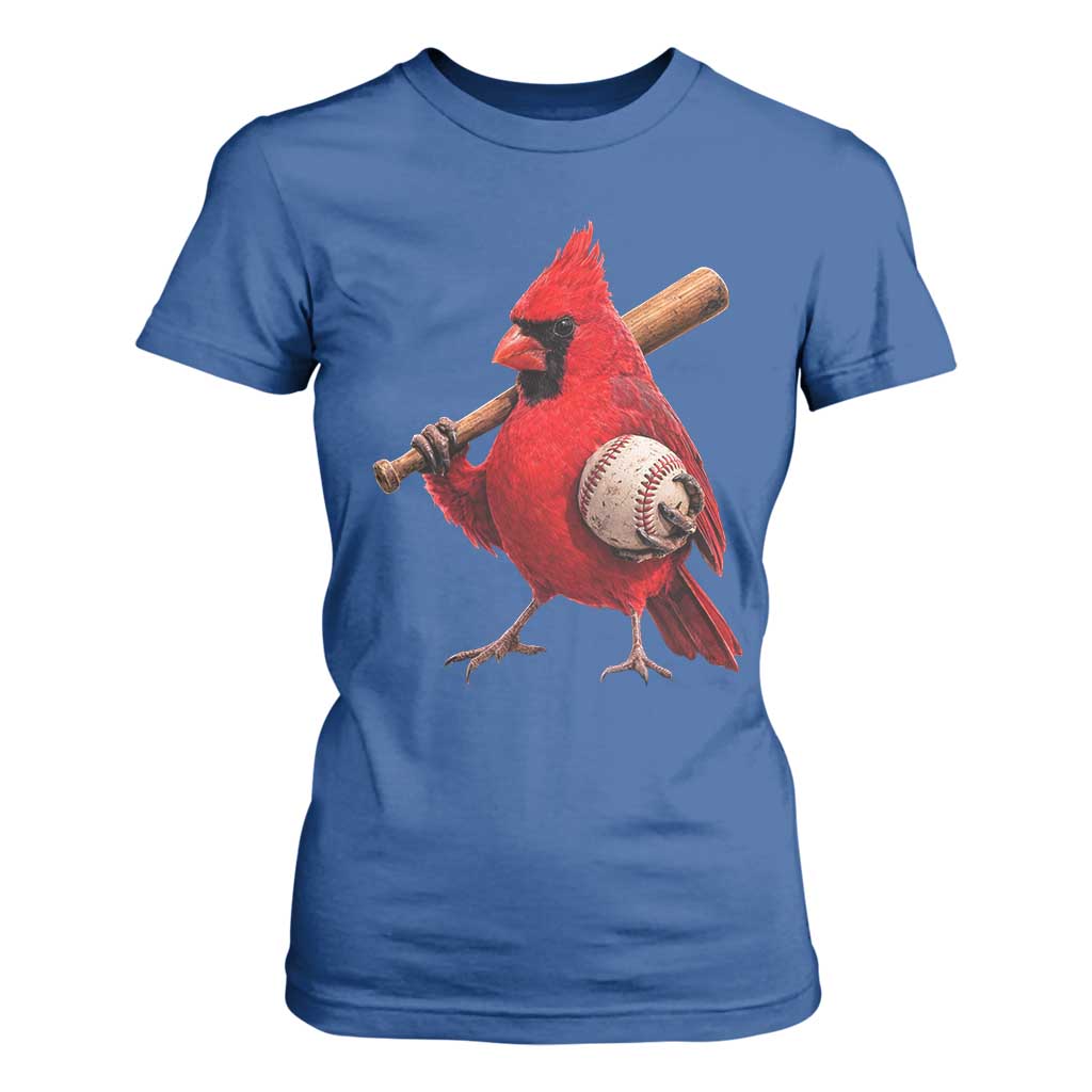 Cardinals Baseball Player T Shirt For Women Retro STL Redbird Fan Bird Mascot Baseball TS10 Royal Blue Print Your Wear