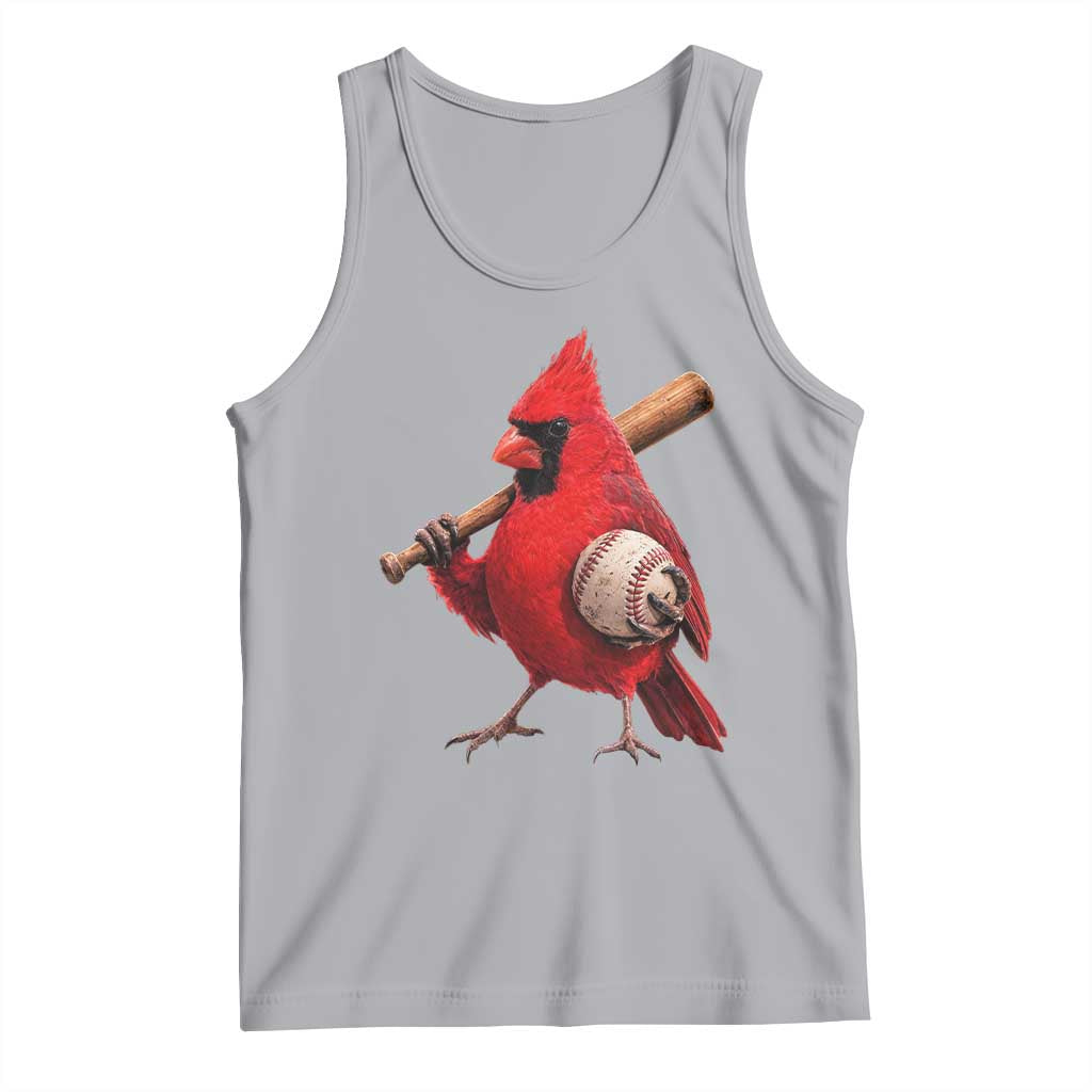 Cardinals Baseball Player Tank Top Retro STL Redbird Fan Bird Mascot Baseball TS10 Athletic Heather Print Your Wear