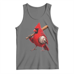 Cardinals Baseball Player Tank Top Retro STL Redbird Fan Bird Mascot Baseball TS10 Black Heather Print Your Wear
