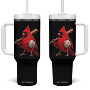 Cardinals Baseball Player Tumbler With Handle Retro STL Redbird Fan Bird Mascot Baseball TS10 One Size: 40 oz Black Print Your Wear