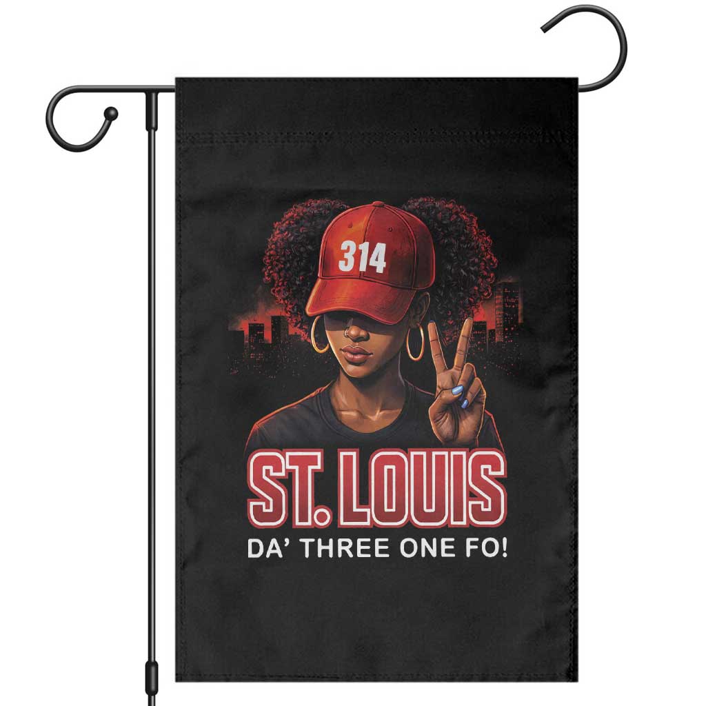 314 St Louis Garden Flag Red Hat African American Woman STL City Pride Area Code TS10 Black Print Your Wear