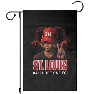 314 St Louis Garden Flag Red Hat African American Woman STL City Pride Area Code TS10 Black Print Your Wear