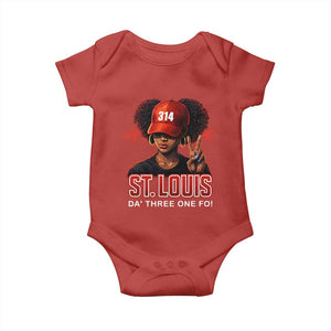 314 St Louis Baby Onesie Red Hat African American Woman STL City Pride Area Code TS10 Red Print Your Wear