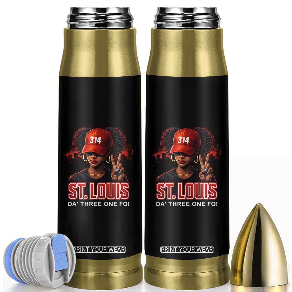 314 St Louis Bullet Tumbler Red Hat African American Woman STL City Pride Area Code TS10 Black Print Your Wear