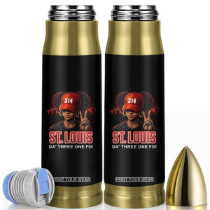 314 St Louis Bullet Tumbler Red Hat African American Woman STL City Pride Area Code TS10 Black Print Your Wear