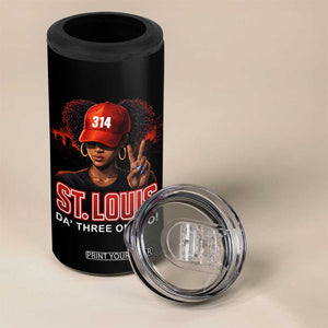 314 St Louis 4 in 1 Can Cooler Tumbler Red Hat African American Woman STL City Pride Area Code TS10 Print Your Wear