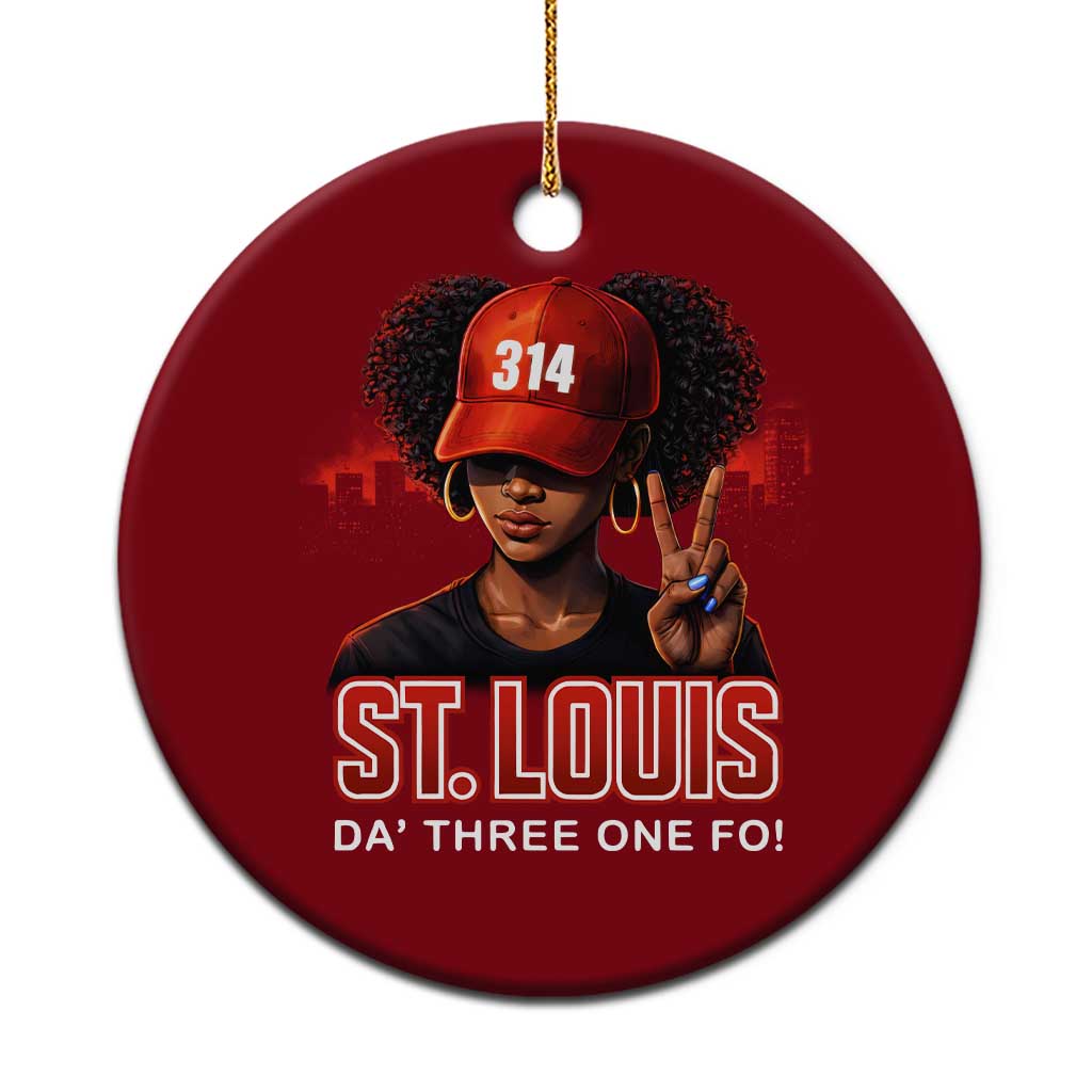 314 St Louis Ceramic Ornament Red Hat African American Woman STL City Pride Area Code TS10 1pc Red Print Your Wear