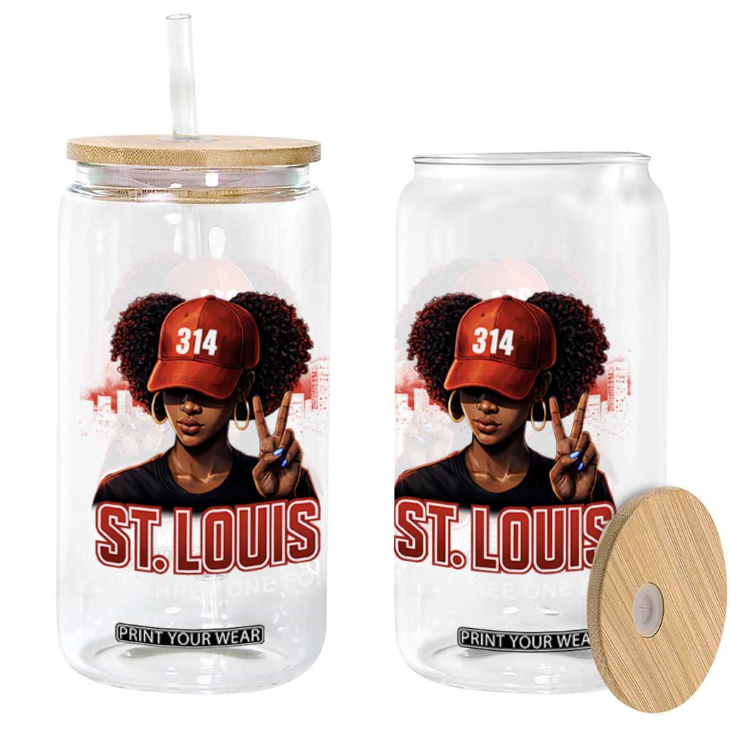 314 St Louis Glass Can Red Hat African American Woman STL City Pride Area Code TS10 Print Your Wear