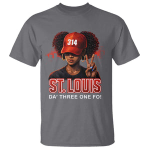 314 St Louis T Shirt Red Hat African American Woman STL City Pride Area Code TS10 Charcoal Print Your Wear