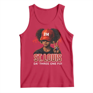 314 St Louis Tank Top Red Hat African American Woman STL City Pride Area Code TS10 Red Print Your Wear