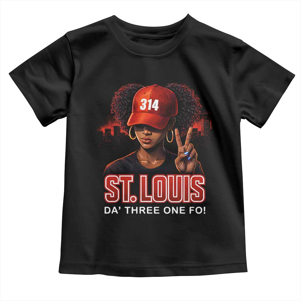 314 St Louis Toddler T Shirt Red Hat African American Woman STL City Pride Area Code TS10 Black Print Your Wear