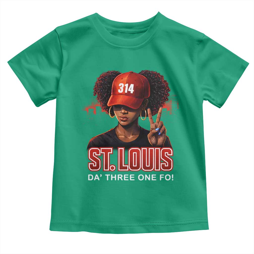 314 St Louis Toddler T Shirt Red Hat African American Woman STL City Pride Area Code TS10 Irish Green Print Your Wear