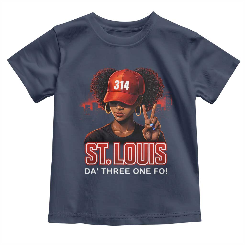 314 St Louis Toddler T Shirt Red Hat African American Woman STL City Pride Area Code TS10 Navy Print Your Wear