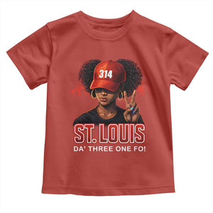 314 St Louis Toddler T Shirt Red Hat African American Woman STL City Pride Area Code TS10 Red Print Your Wear