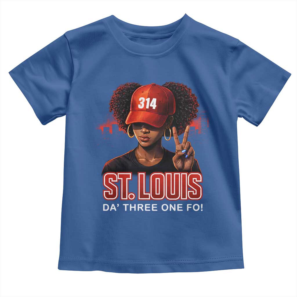314 St Louis Toddler T Shirt Red Hat African American Woman STL City Pride Area Code TS10 Royal Blue Print Your Wear