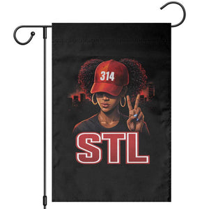 314 STL Garden Flag Red Hat African American Woman Area Code St Louis City Pride TS10 Black Print Your Wear