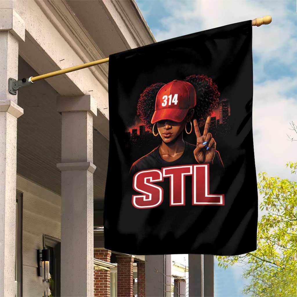 314 STL Garden Flag Red Hat African American Woman Area Code St Louis City Pride TS10 Print Your Wear