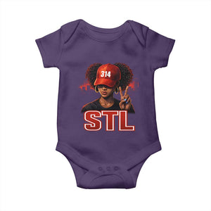 314 STL Baby Onesie Red Hat African American Woman Area Code St Louis City Pride TS10 Purple Print Your Wear