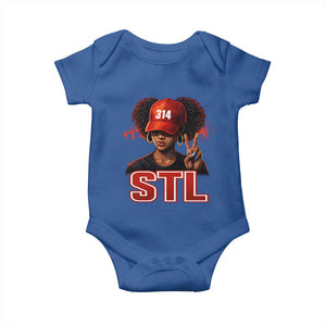 314 STL Baby Onesie Red Hat African American Woman Area Code St Louis City Pride TS10 Royal Blue Print Your Wear