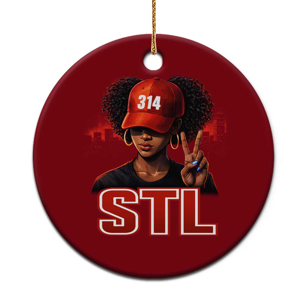 314 STL Ceramic Ornament Red Hat African American Woman Area Code St Louis City Pride TS10 1pc Red Print Your Wear