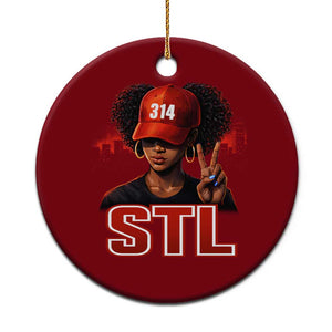 314 STL Ceramic Ornament Red Hat African American Woman Area Code St Louis City Pride TS10 1pc Red Print Your Wear