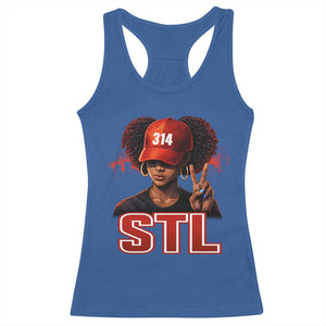 314 STL Racerback Tank Top Red Hat African American Woman Area Code St Louis City Pride TS10 Royal Blue Print Your Wear