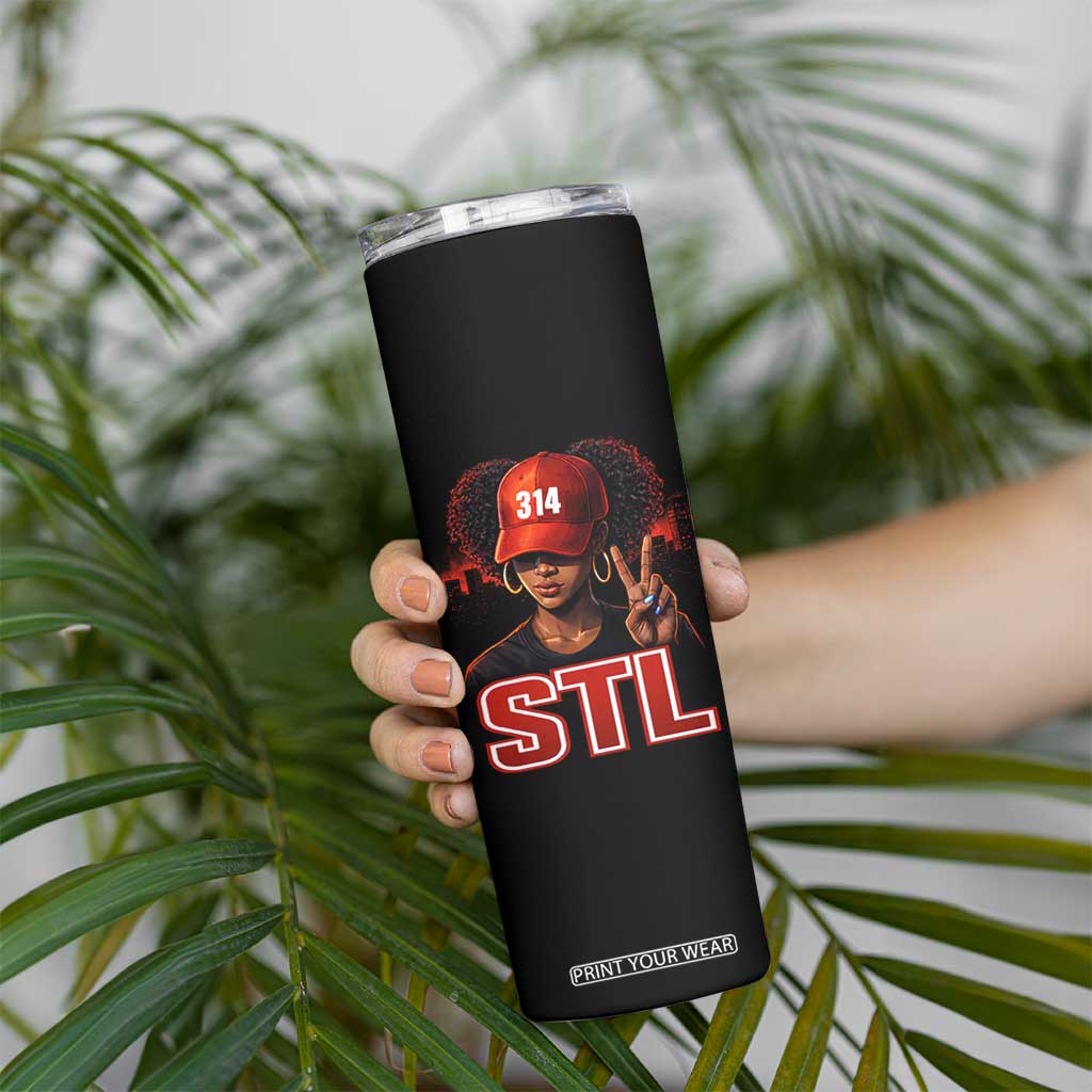 314 STL Skinny Tumbler Red Hat African American Woman Area Code St Louis City Pride TS10 Print Your Wear