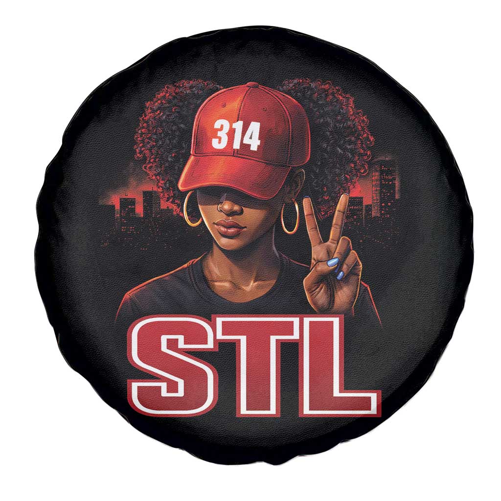 314 STL Spare Tire Cover Red Hat African American Woman Area Code St Louis City Pride TS10 Print Your Wear