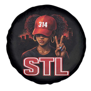 314 STL Spare Tire Cover Red Hat African American Woman Area Code St Louis City Pride TS10 Print Your Wear