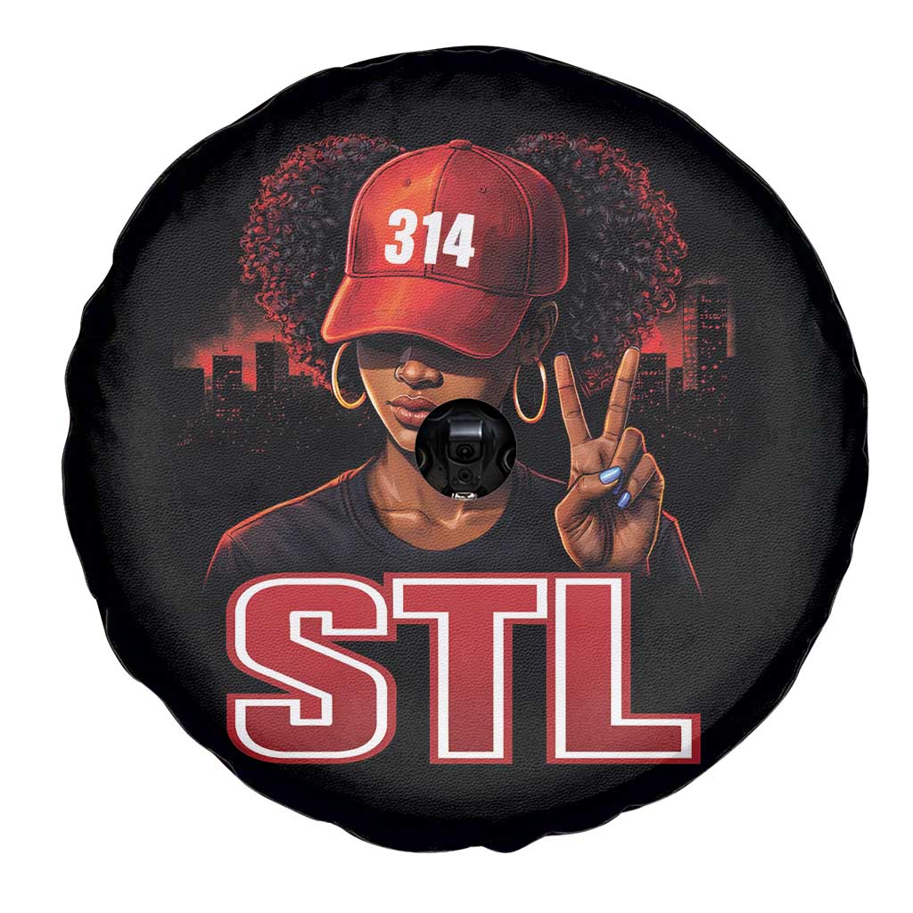 314 STL Spare Tire Cover Red Hat African American Woman Area Code St Louis City Pride TS10 Print Your Wear