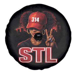 314 STL Spare Tire Cover Red Hat African American Woman Area Code St Louis City Pride TS10 Print Your Wear