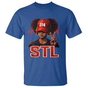 314 STL T Shirt Red Hat African American Woman Area Code St Louis City Pride TS10 Royal Blue Print Your Wear