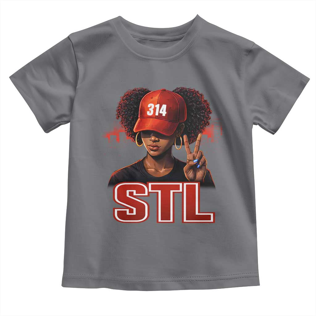 314 STL Toddler T Shirt Red Hat African American Woman Area Code St Louis City Pride TS10 Charcoal Print Your Wear