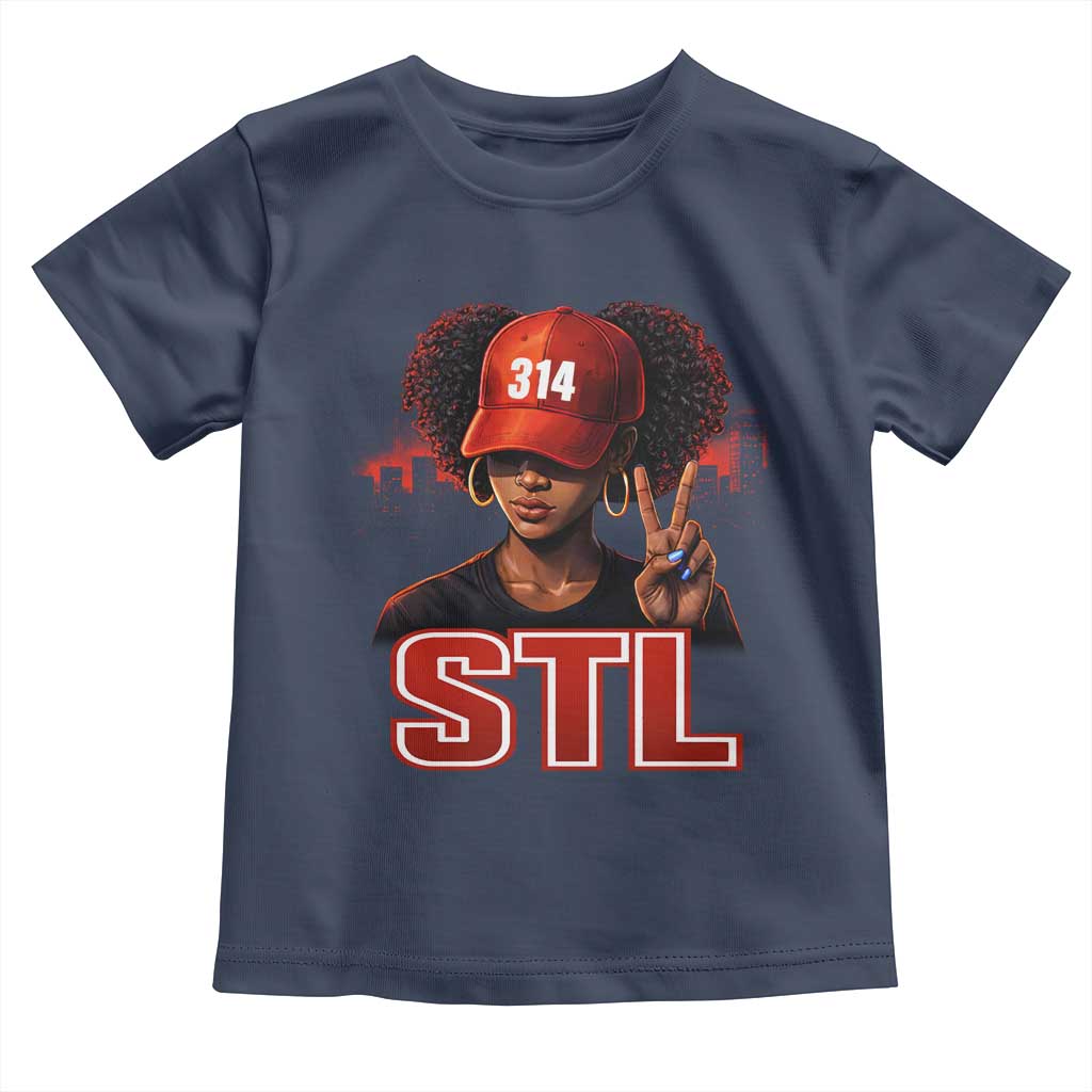 314 STL Toddler T Shirt Red Hat African American Woman Area Code St Louis City Pride TS10 Navy Print Your Wear