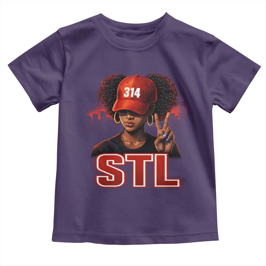 314 STL Toddler T Shirt Red Hat African American Woman Area Code St Louis City Pride TS10 Purple Print Your Wear