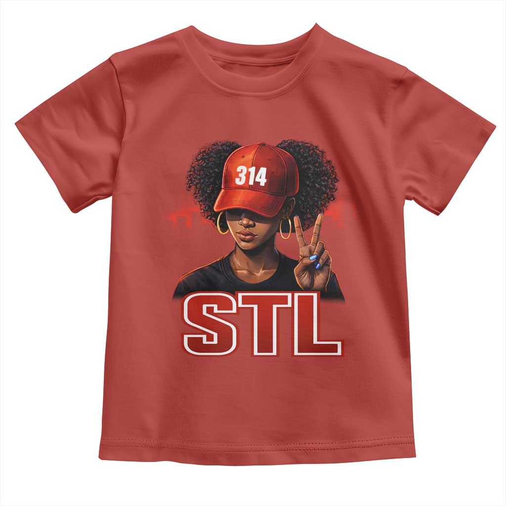 314 STL Toddler T Shirt Red Hat African American Woman Area Code St Louis City Pride TS10 Red Print Your Wear