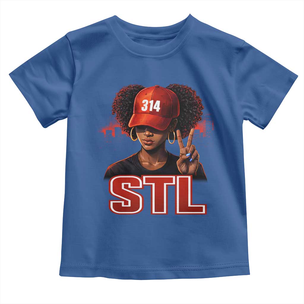 314 STL Toddler T Shirt Red Hat African American Woman Area Code St Louis City Pride TS10 Royal Blue Print Your Wear