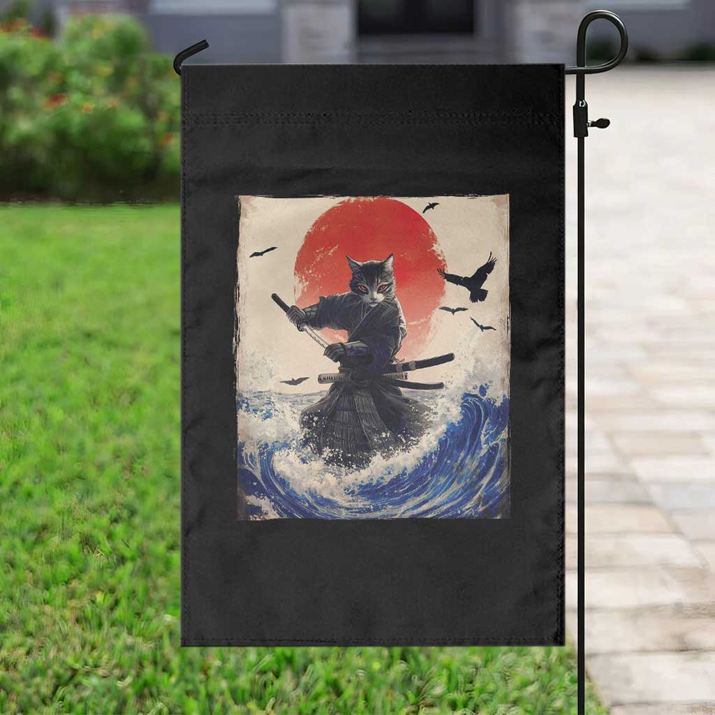 Samurai Cat Garden Flag Vintage Japanese Art Anime Ukiyo-e Warrior TS10 Print Your Wear