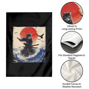 Samurai Cat Garden Flag Vintage Japanese Art Anime Ukiyo-e Warrior TS10 Print Your Wear