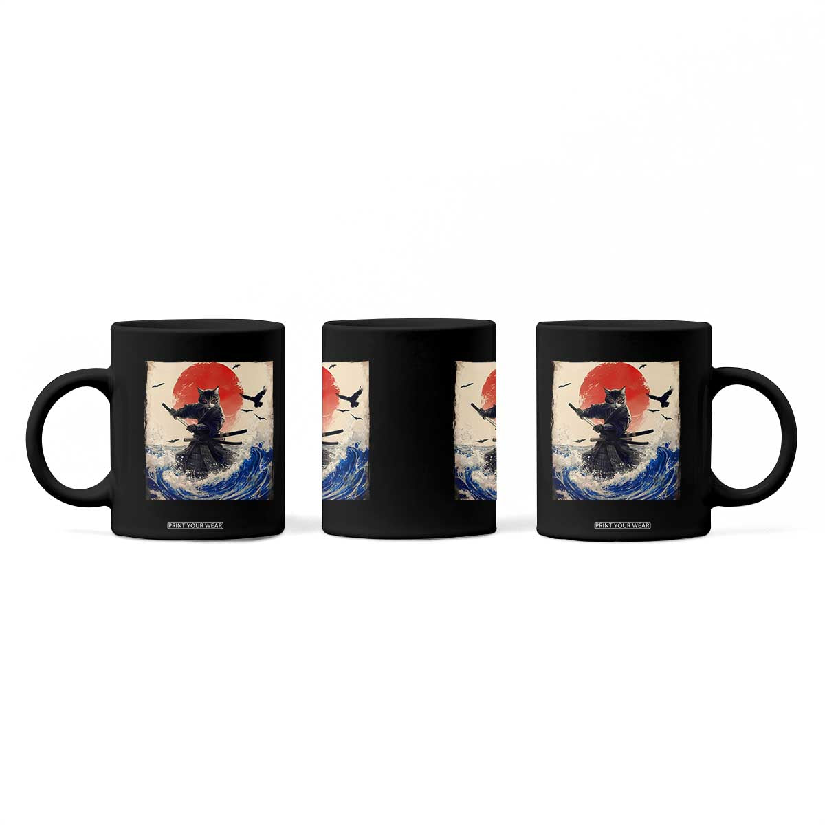 Samurai Cat Coffee Mug Vintage Japanese Art Anime Ukiyo-e Warrior TS10 Print Your Wear