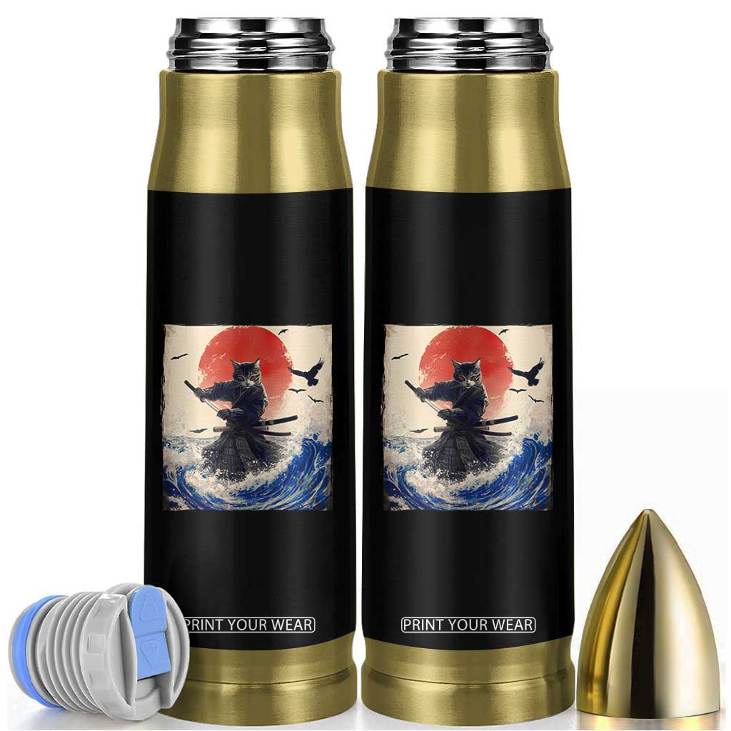 Samurai Cat Bullet Tumbler Vintage Japanese Art Anime Ukiyo-e Warrior TS10 Black Print Your Wear