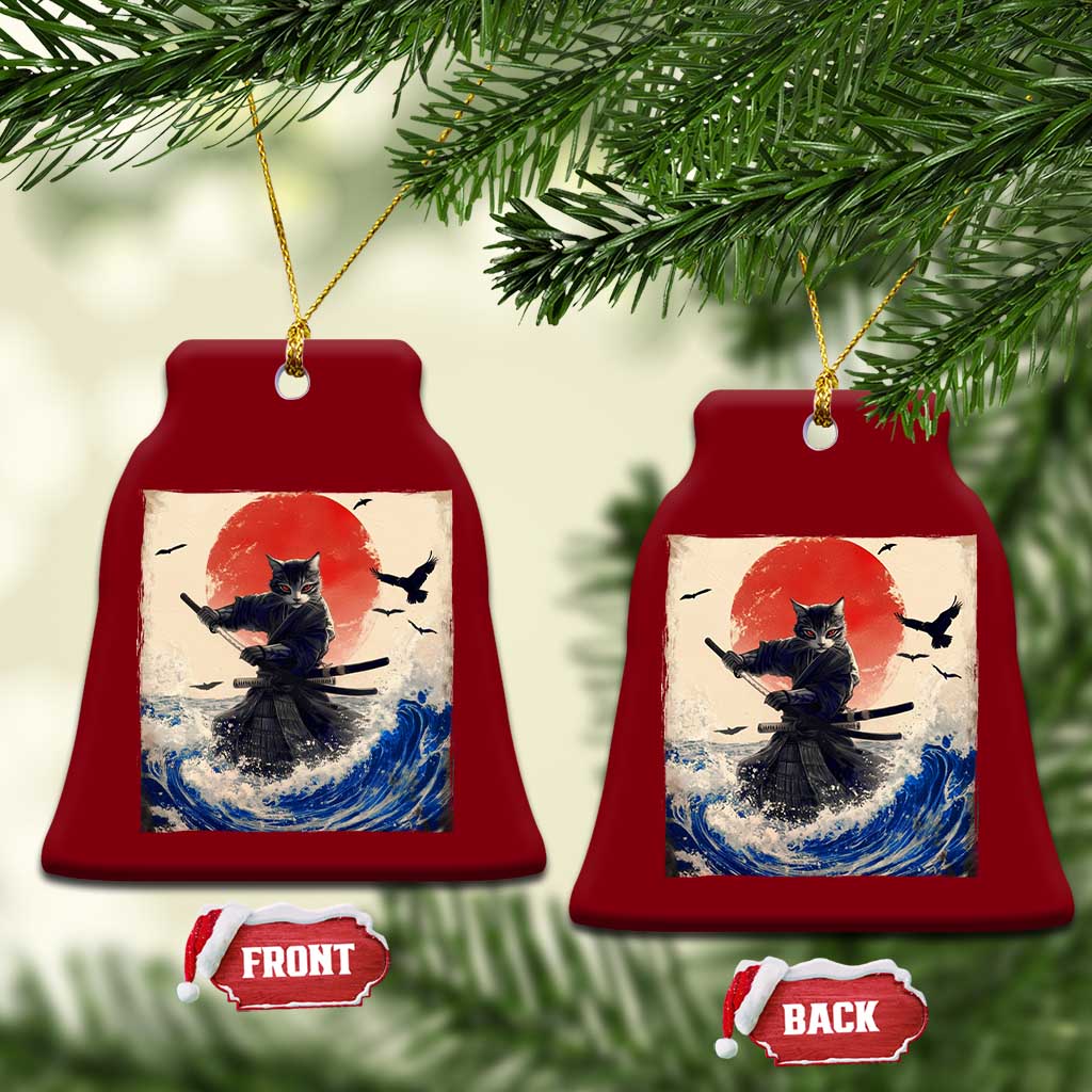Samurai Cat Ceramic Ornament Vintage Japanese Art Anime Ukiyo-e Warrior TS10 Print Your Wear