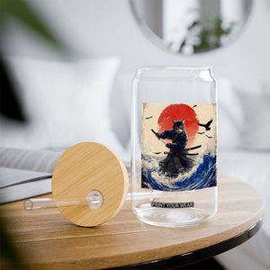 Samurai Cat Glass Can Vintage Japanese Art Anime Ukiyo-e Warrior TS10 Print Your Wear