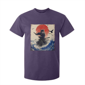 Samurai Cat T Shirt For Kid Vintage Japanese Art Anime Ukiyo-e Warrior TS10 Purple Print Your Wear